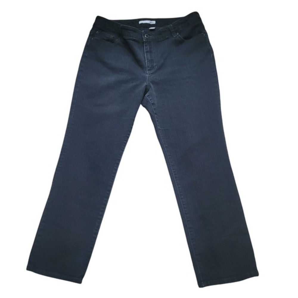 Chicos Platinum Jeans Black Straight Leg Size 2.5‎ Short